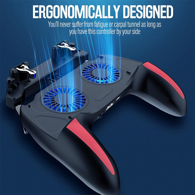 Mobile Gaming Controller With Dual Cooling Fans