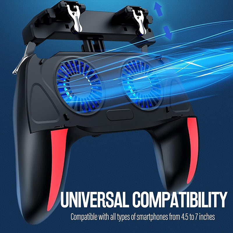 Mobile Gaming Controller With Dual Cooling Fans