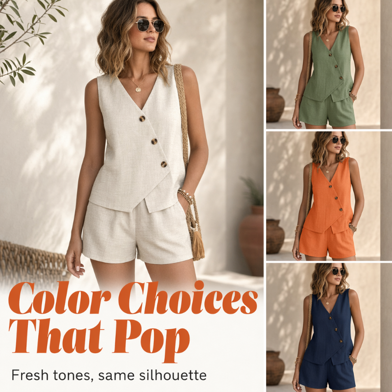 The Aria Set – An Asymmetric Vest & Shorts Duo That Does Summer Right