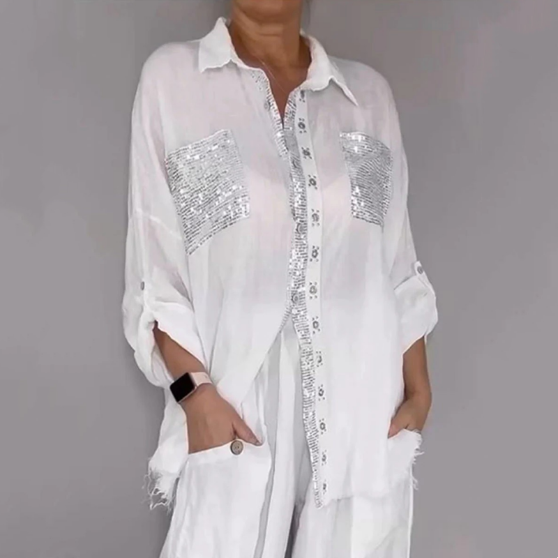 The Stella Set – A Sequin Top & Wide-Leg Pants Duo That Steals The Spotlight